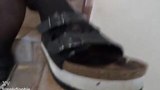 German BBW - Birkenstock JOI - I sniff my sandals while talking do you