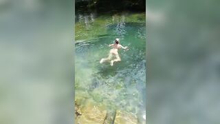 German curvy beautiful MILF Sandra in Croatia on mreznica naked swimming