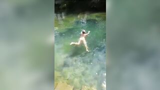 German curvy beautiful MILF Sandra in Croatia on mreznica naked swimming