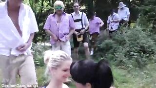 outdoor fist fucking lederhosen group orgy