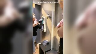 Secretly pussy fingered to orgasm in shopping center dressing room