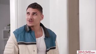 Stepdaughter watching her big tits erotic stepmom fucked by her bf