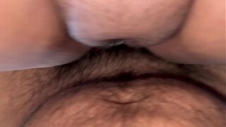 Horny neighbor fucks his neighbor while her husband is away and she eats his cock