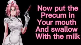 Sakura Joi Cei (Cum Eating for beginners EASY) milking, Edging