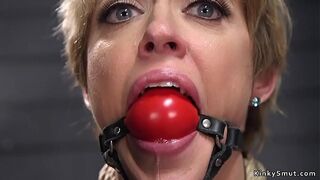 Huge tits mature sexy MILF slave anal fucked bdsm