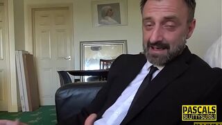 Bdsm blonde slut deep throats