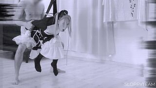 CCTV: Blonde Beautiful college Fucked on Swing * SUSPENSION BONDAGE Shibari BDSM