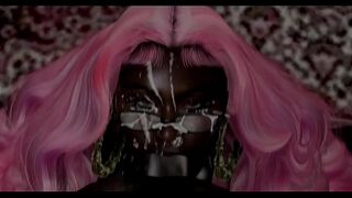 sexy sultry Ebony thick MILF sucks BBC till it busts...then keeps going