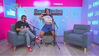 Brunette sexy MILF SarahBlack goes wild, sucking her friend's huge cock all the way down on set