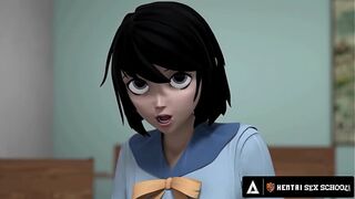 HENTAI SEX SCHOOL - Horny Stacked Principal curvy sexy MILF Gets Fucked Doggystyle In Front Of The Class