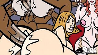 White pawg mature milf black cock breeding party!!!