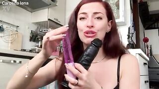 CAROLINA IENA – erotic JOI dickrate - Italian bitch comments and humiliates your tiny dick