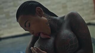 SANKTOR - INKED JAPANESE curvy sexy MILF WITH HUGE TITS MASTURBATES