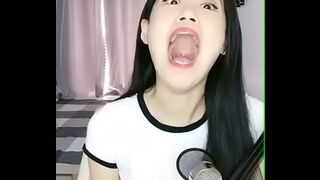 Chinese Girl Yawning