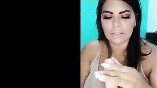 SPANISH sexy hot cock stroke encouragement VIDEO WITH DILDO HANDJOB AND BLOWJOB - SHEILA ORTEGA