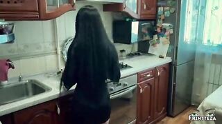 Stepson creampie in Stepmom. Morning cheating on the kitchen.