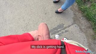 Public Agent Seducive Brazilian brunette rides cock on the backseat