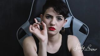 JOI - Guided Handjob with Strapon/ Pegging - Lady Snow Brazil (complete in RED)