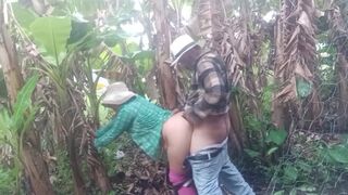 Blonde Colombian peasant is fucked by her boss on the farm