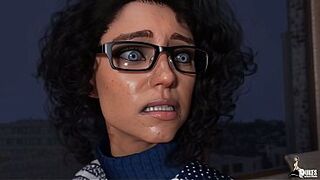 College guy has a secret meeting with his futa professor