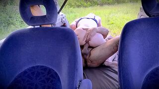 OUTDOOR PUBLIC ANAL SEX WITH HOT BLONDE IN THE BACK OF THE CAR 1of2