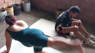 follo en GYM con mi entrenadora cachonda