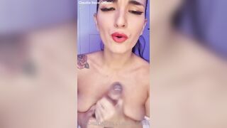 Sucking and masturbate the dildo thinking is your cock -CLAUDIA BAVEL-