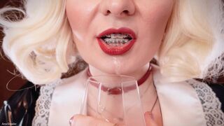 Pissing and saliva fetish porn video - fetish curvy sexy MILF bratty training dirty talk POV