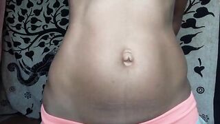 Bellybutton fingering and sexy dick stroking encouragement