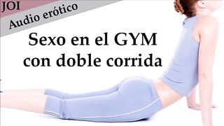 She trains with sex. Cum twice in the sex GYM. erotic JOI in Spanish.