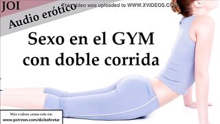 She trains with sex. Cum twice in the sex GYM. erotic JOI in Spanish.