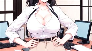 dirty JOI Hentai, cum on your office girlfriend's tits.