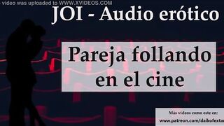 Hiding In The Cinema. dirty hardcore JOI In Spanish.