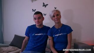 Czech naughty MILF Espoir has randy young boyfriend. She enjoys esch minute of sex with him