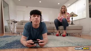 BANGBROS - Stephanie Love Sucks Her Stepson's Big Fat Cock Before Getting A Messy Facial