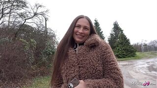 GERMAN SCOUT - Anal Casting Sex for Freckled Big Butt and Boobs Maid Cora Love