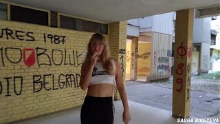 pov amateur outdoor gystyle blowjob cum swallow russian naughty sexy milf sasha bikeyeva