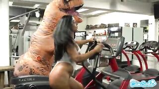 Camsoda - hot horny milf kinky stepmom fucked by trex in real gym sex