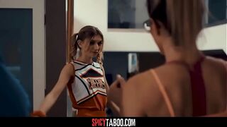 Coach gorgeous milf invite cheerleader to a hot 3some with her perv husband