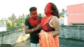 Lucky 18yrs Tamil boy hardcore sex with two curvy MILF Bhabhi!! Best amateur erotic threesome sex