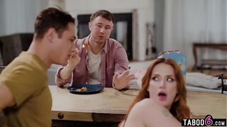 Cucking his mature cougar MILF hot stepmom Siri Dahl in front of her boyfriend