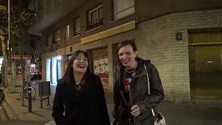 Orgy with a beautiful Spanish mature and a slutty curvy beautiful milf fucker