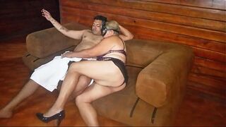 My mature beautiful gilf boss invites me to a cabin in the