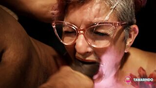 We found the white sexy granny masturbating on the balcony