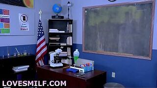 Hot Chemistry Teacher cougar MILF Forgets Phone - Horny Student Finds Her Nudes & Ends Up Destroying Her Tight Ass on the Desk After Hours!