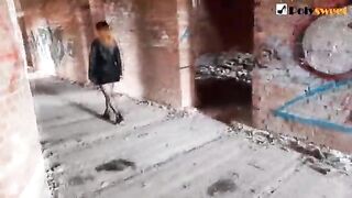 Fucked her BF in an abandoned building (Pegging)