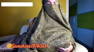 Turkish Arab wild milf in Hijab Muslim kinky BBW with big tits webcam recording November 10th