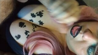 Blowjobs with huge Cumshots on me, MATURE BBW Goth curvy beautiful MILF - Ivy Adventure