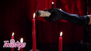 Gorgeous Brunette (Alexis Tae) Drips Candle Wax Over Her Smooth Skin While She Rubs Her Clit - Twistys