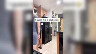 fat ass latin bitch almost gets railed on the kitchen bench